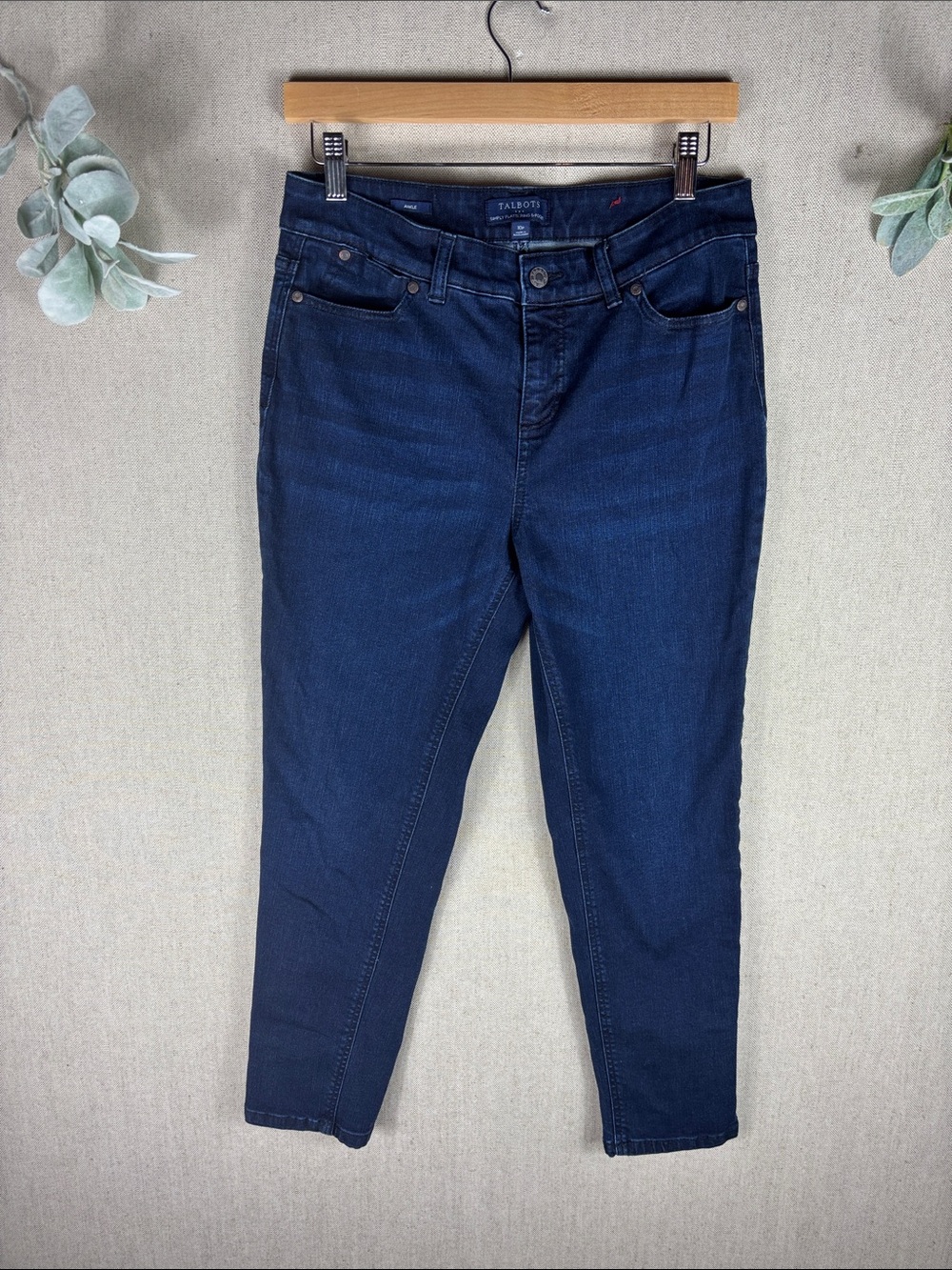 Talbots > Dark Blue Simply Flattering 5 Pocket Denim Ankle Jeans 10P